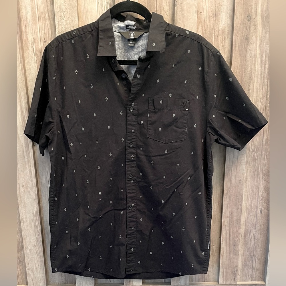 Volcom Black Casual Button Down Shirt